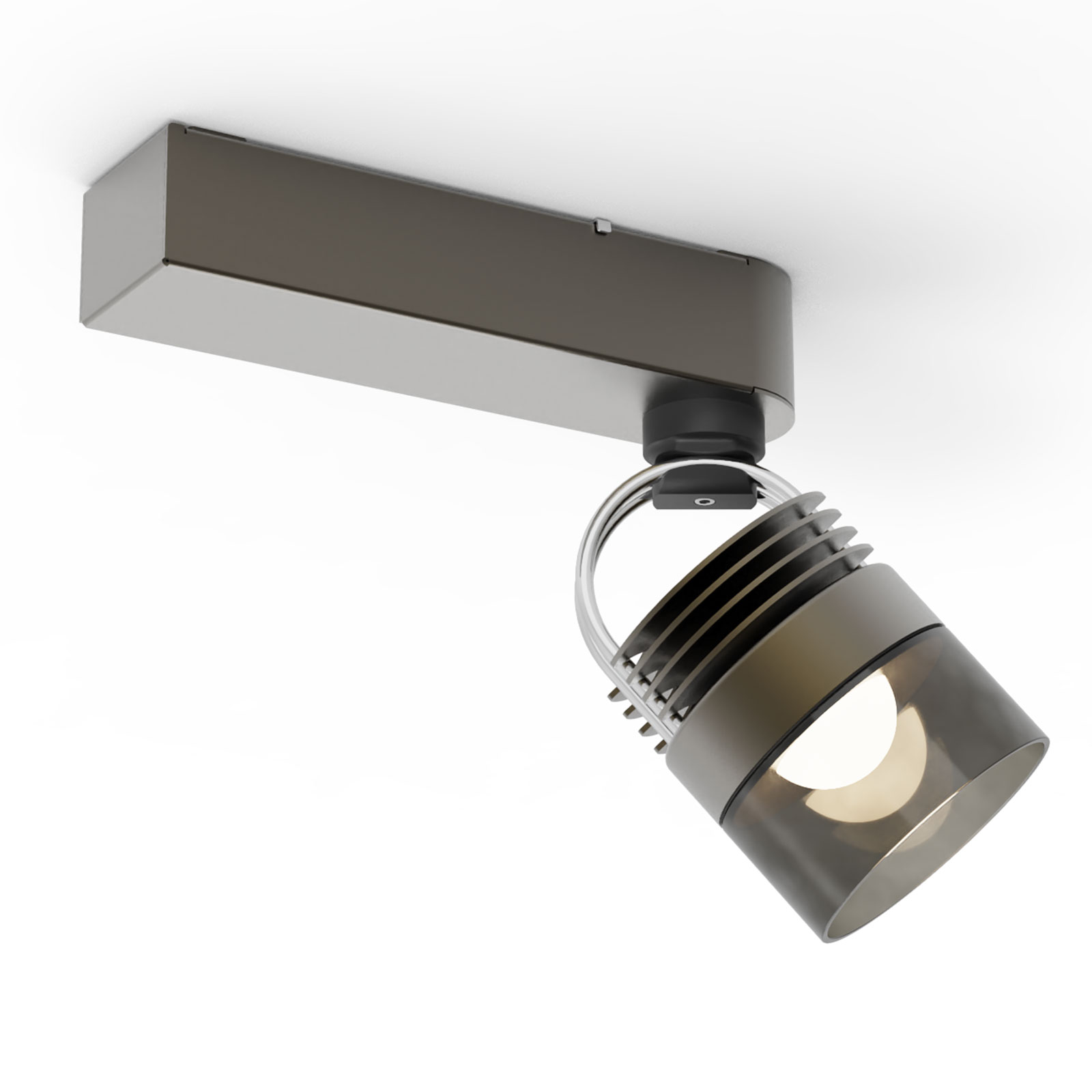 Bild 11: Bronze mit Rauchglas MOD MONO Aufbau-Deckenspot – Modulares Strahlersystem: Bronze mit Rauchglas