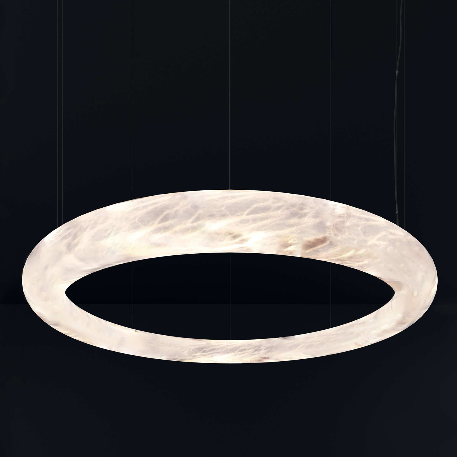 Große Ring-Hängeleuchte aus Alabaster AURA, Ø 56–105 cm Große Ring-Hängeleuchte aus Alabaster AURA, Ø 56–105 cm