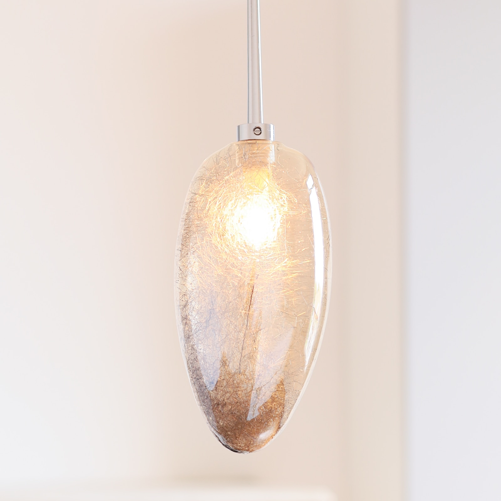 Handgearbeitete Hängeleuchte mit Glasfäden, Bild 6 Handgearbeitete Hängeleuchte mit Glasfäden, Bild 6