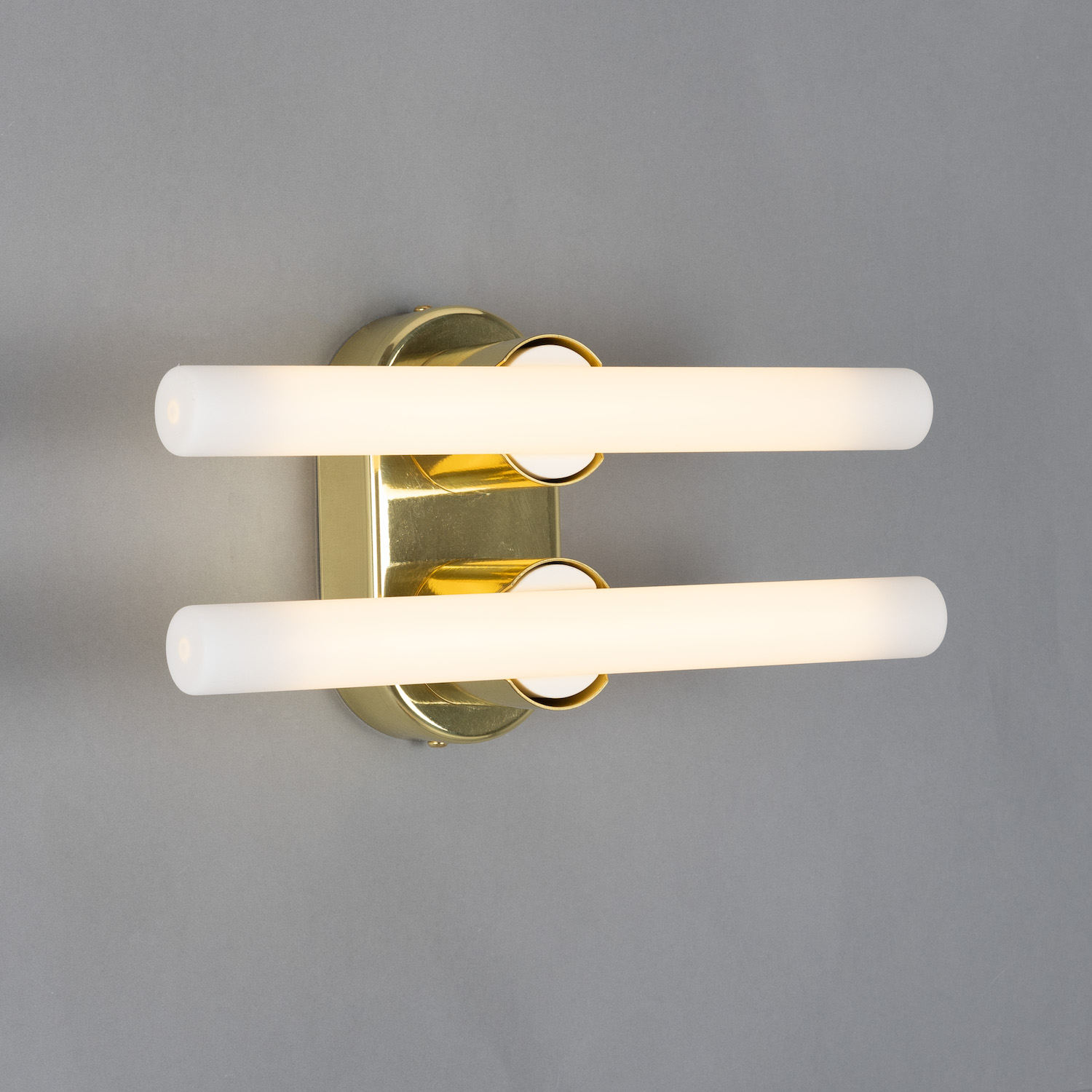 Double Brass Wall or Mirror Light: Messing poliert, Modell 1