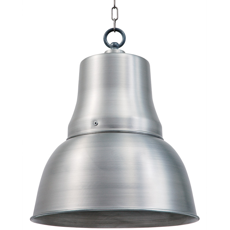 Bild 7: Die Fabrik-Pendellampe mit 300 mm Durchmesser in Stahlblech natur mit mattem Klarlack DRESDEN Pendel-Fabrikleuchte aus Stahl: Die Fabrik-Pendellampe mit 300 mm Durchmesser in Stahlblech natur mit mattem Klarlack