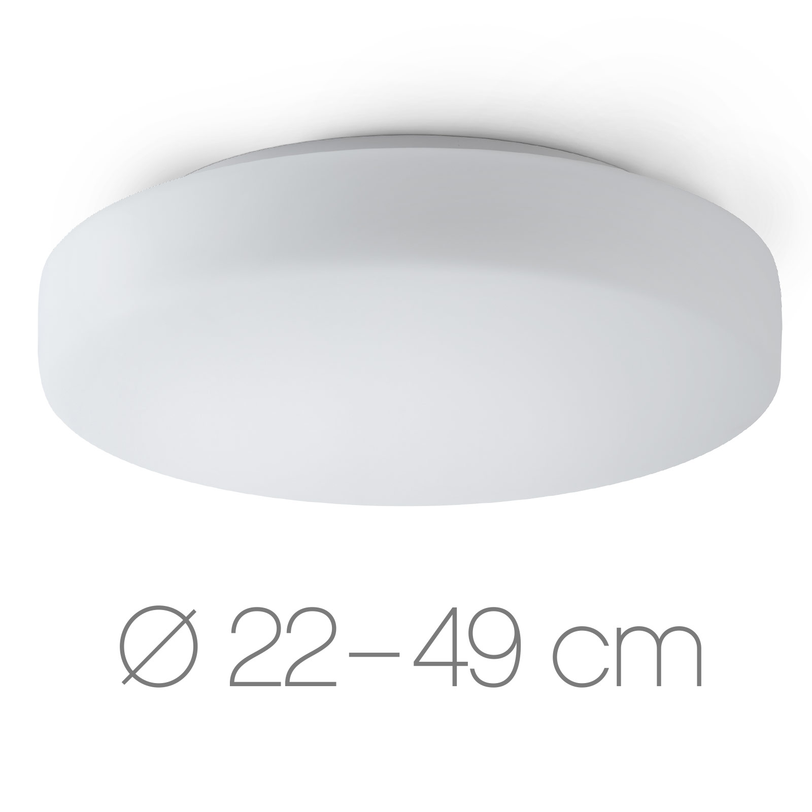 Runde gewölbte Opalglas-Deckenleuchte ELLA, Ø 22–49 cm Runde gewölbte Opalglas-Deckenleuchte ELLA, Ø 22–49 cm
