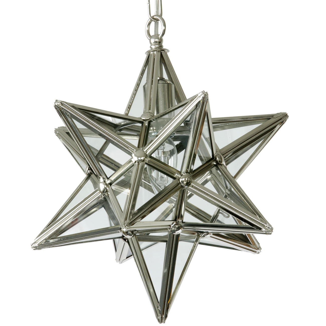 Weihnachtsstern-Hängeleuchte aus Messing (sechs Größen) Weihnachtsstern-Hängeleuchte aus Messing (sechs Größen)