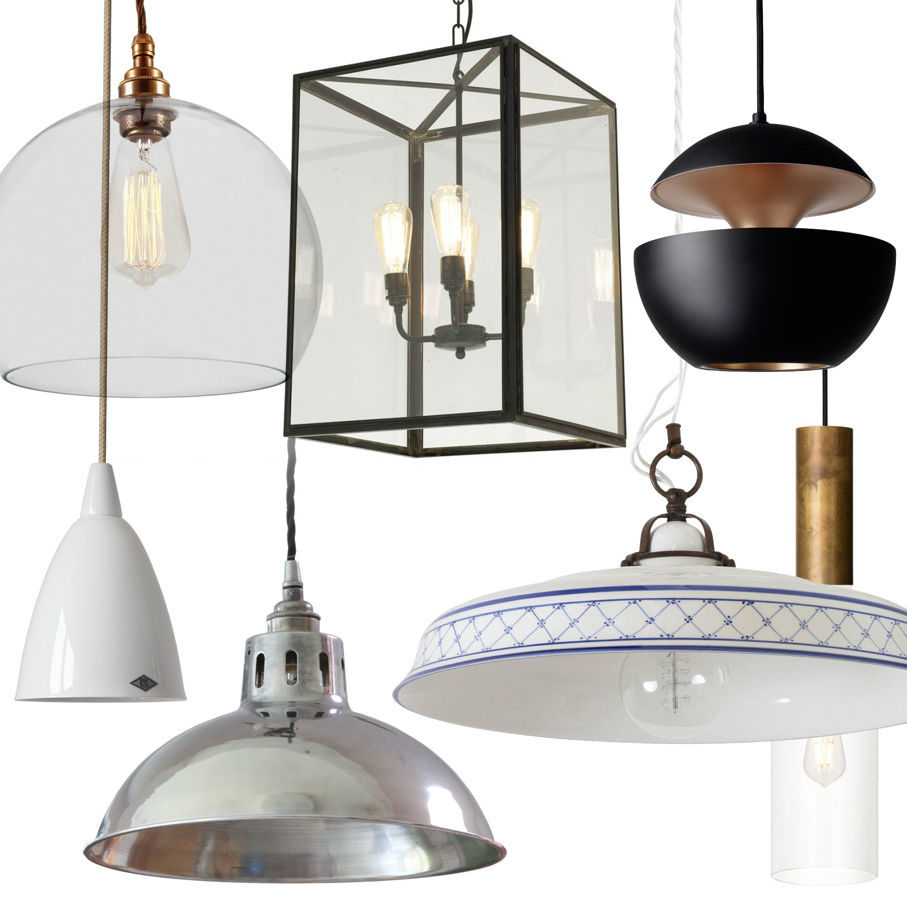 A collage image of various exclusive Pendant Lights