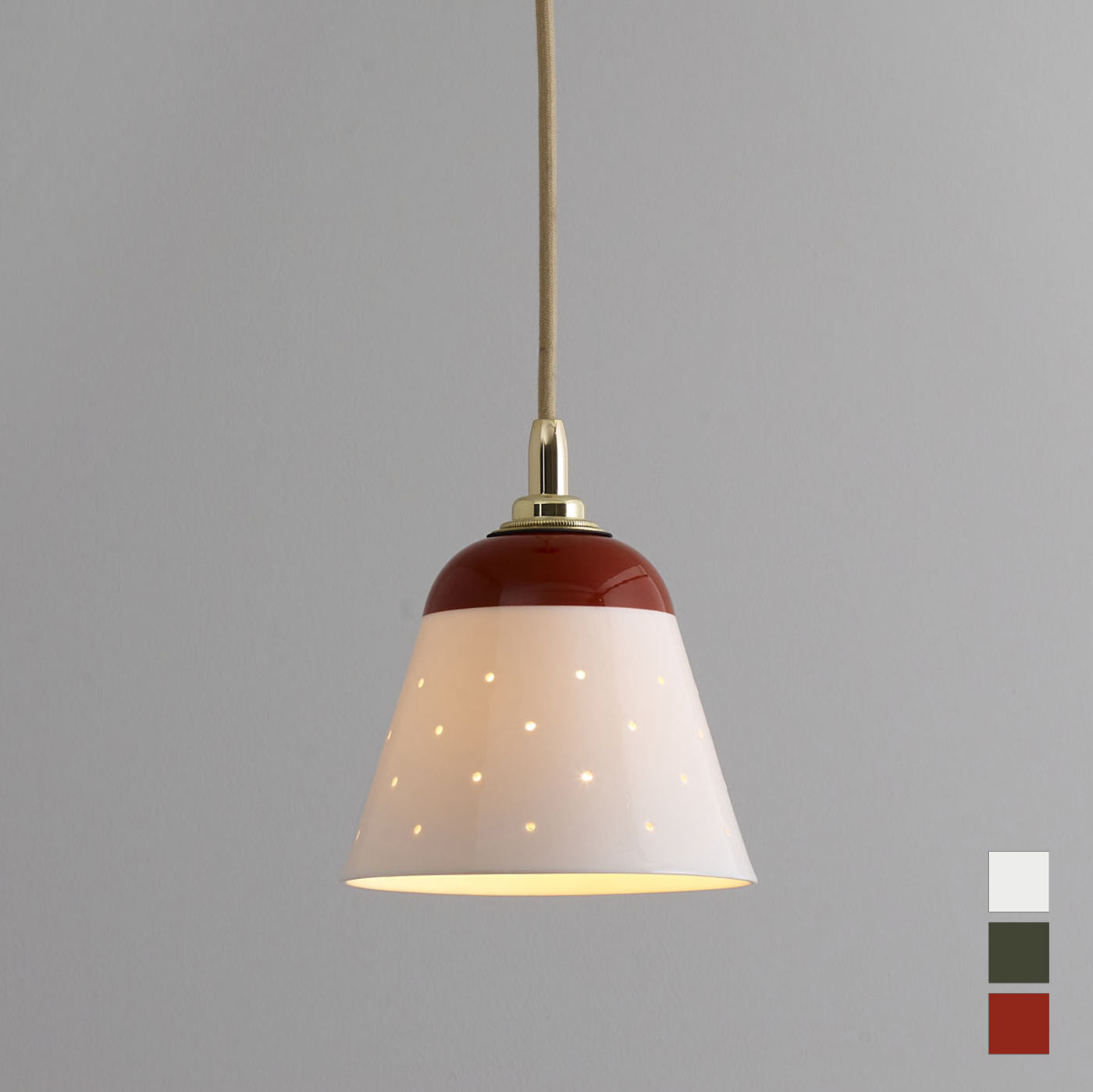 Kleine perforierte Porzellan-Pendelleuchte ALMA Kleine perforierte Porzellan-Pendelleuchte ALMA