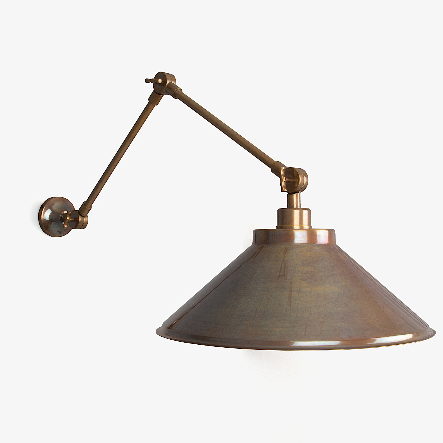 Nostalgische Industrie-Gelenkwandleuchte aus Messing Nostalgische Industrie-Gelenkwandleuchte aus Messing