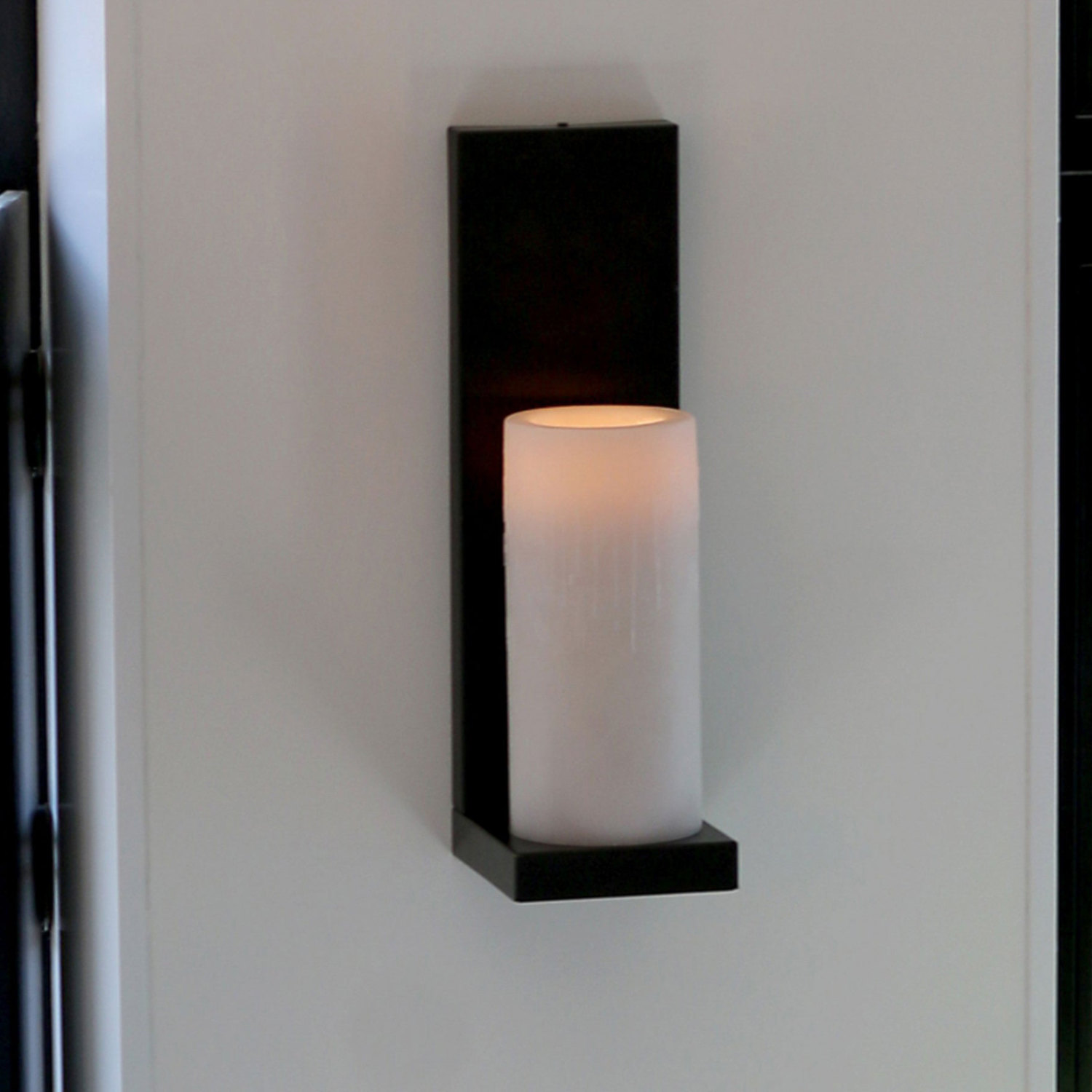 BELLEFO Kerzen-Wandleuchte aus Messing: Kerzen-Wandleuchte Bellefo, Modell 1, bronze dunkel