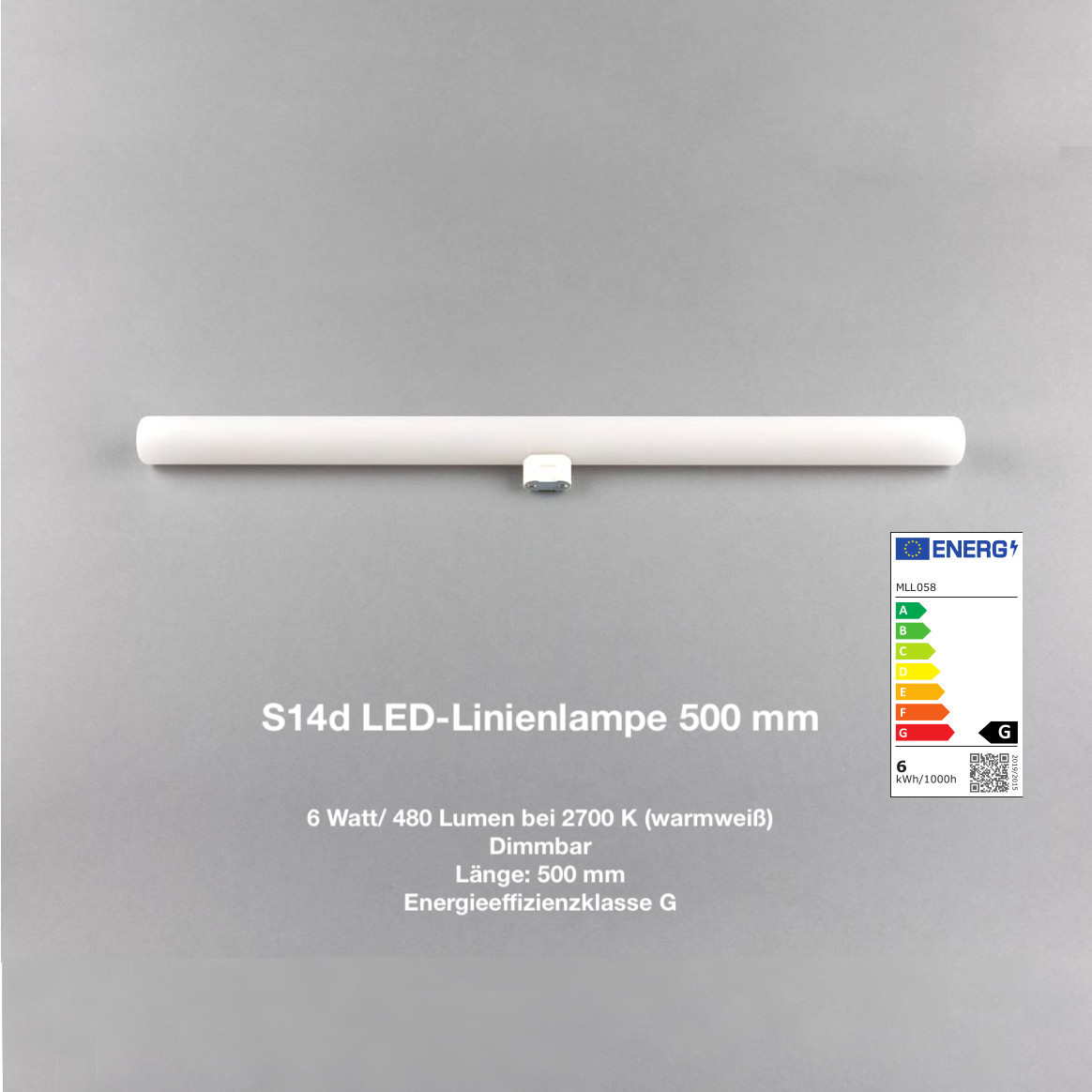 S14d LED-Linienlampe 500 mm, 6 Watt, G, Bild 