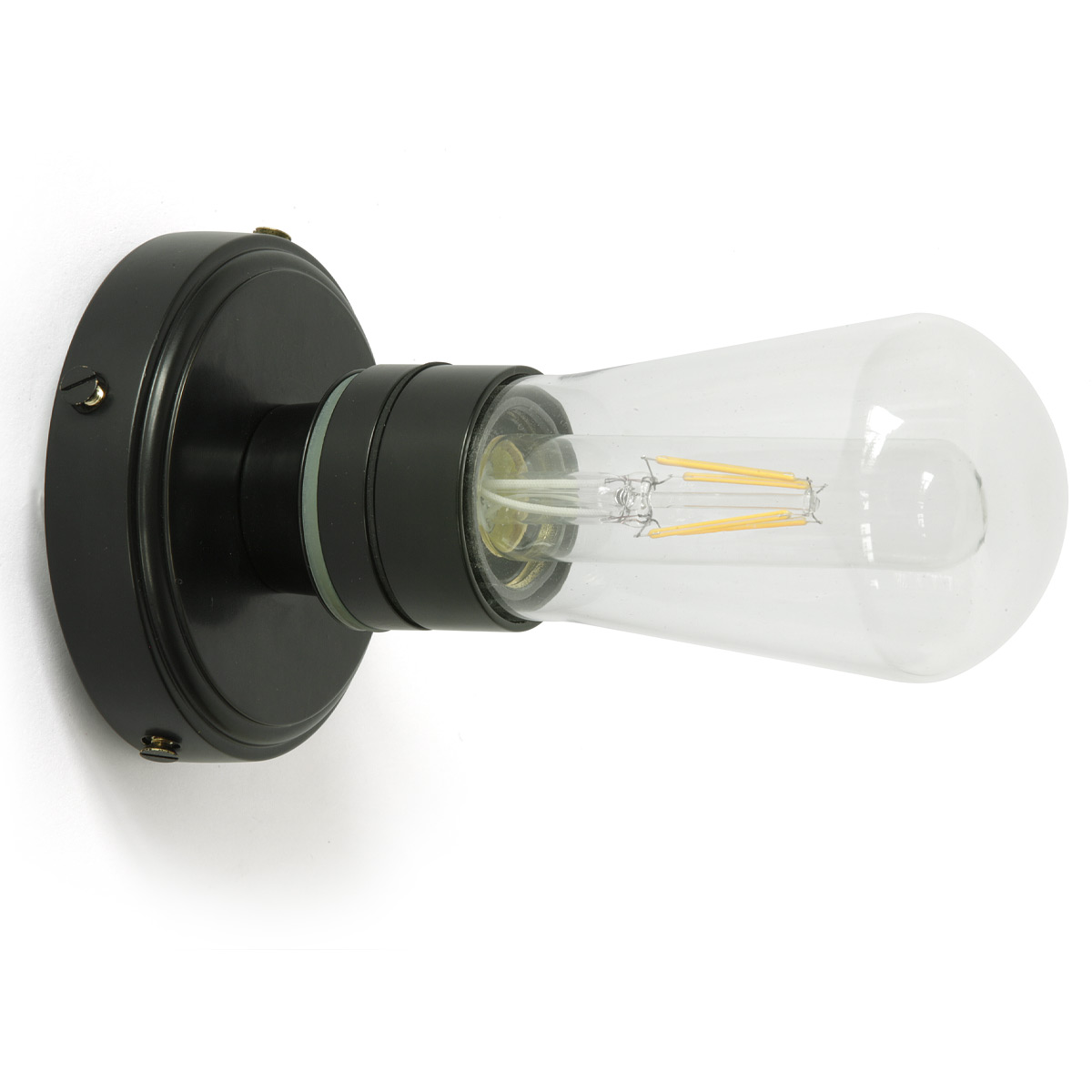 Bathroom wall lamp with glass bulb cover, IP65