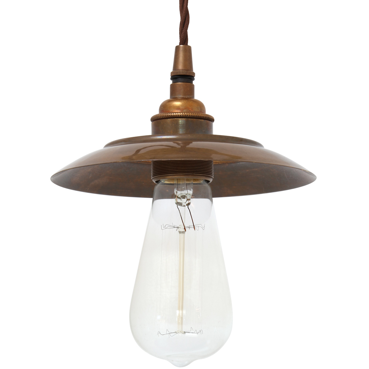 Einfache Fassungs-Hängeleuchte mit kleinem Schirmchen Einfache Fassungs-Hängeleuchte mit kleinem Schirmchen