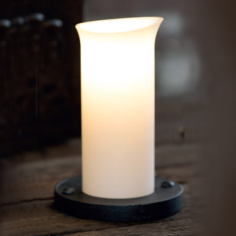 Kerzen-Tischleuchte aus Glas und Schmiedeeisen – Casa Lumi