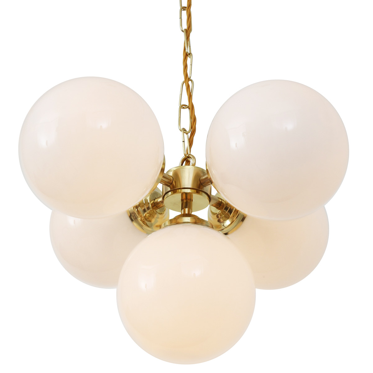 Hanging lamp with 5 small glass balls Hanging lamp with 5 small glass balls