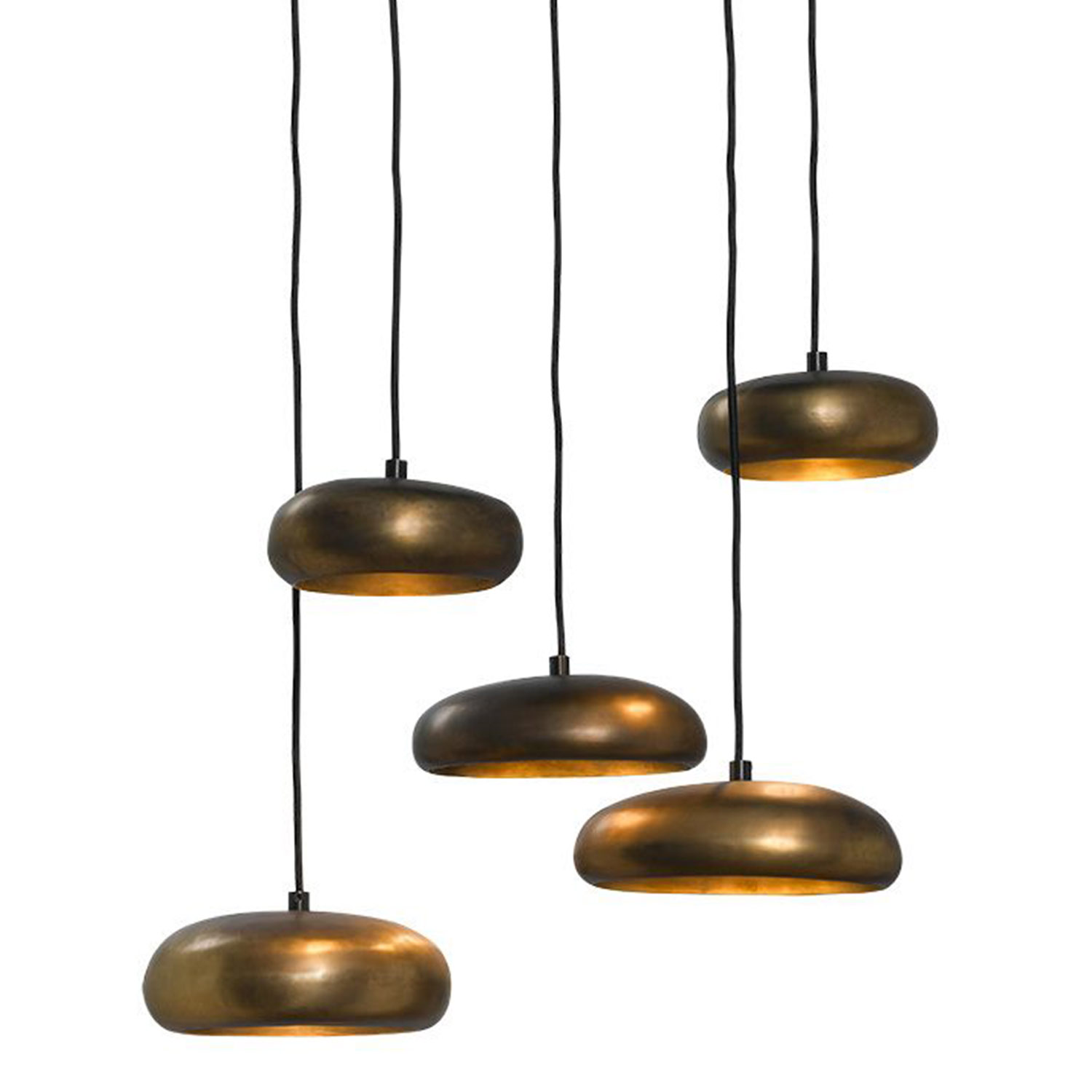 Kaskaden-Gruppe mit fünf Hängeleuchten GALET LAITON 5 Kaskaden-Gruppe mit fünf Hängeleuchten GALET LAITON 5