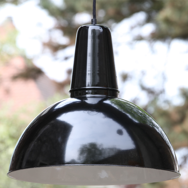 Bild 6: Hier das Modell mit 400 mm Durchmesser mit Kabelaufhängung KÖLN Fabrik-Hängeleuchte mit Halbkugel-Blechschirm: Hier das Modell mit 400 mm Durchmesser mit Kabelaufhängung