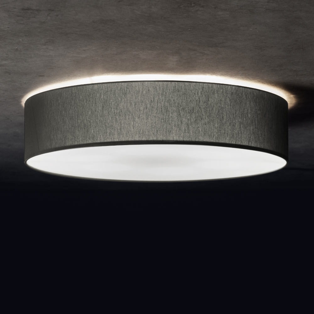 Runde Deckenleuchte VITA 6 mit edlem Textilschirm Ø 80 cm Runde Deckenleuchte VITA 6 mit edlem Textilschirm Ø 80 cm