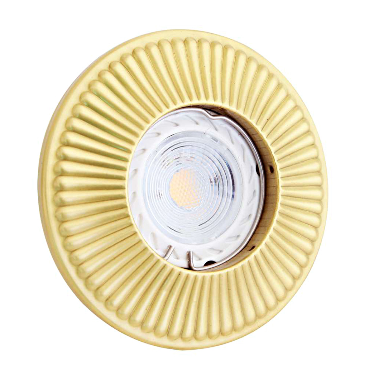 Bild 8: Messing satiniert Dekorativer Einbau-Deckenspot aus Messing Ø 10 cm: Messing satiniert