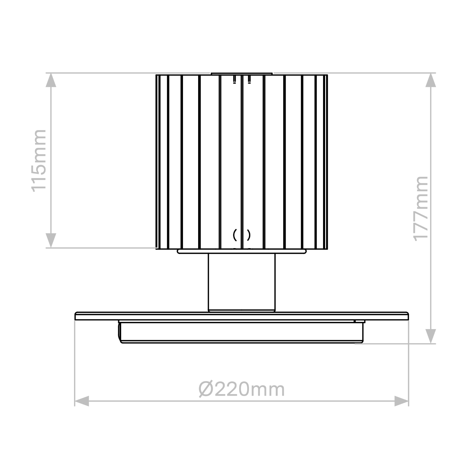 Decorative Design Table Lamp with Mesh Diffuser IN THE SUN 220: Abmessungen