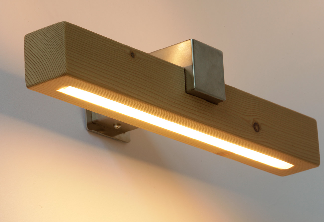 Up-Down-LED-Wandleuchte aus Massivholz, 40 cm, Bild 4