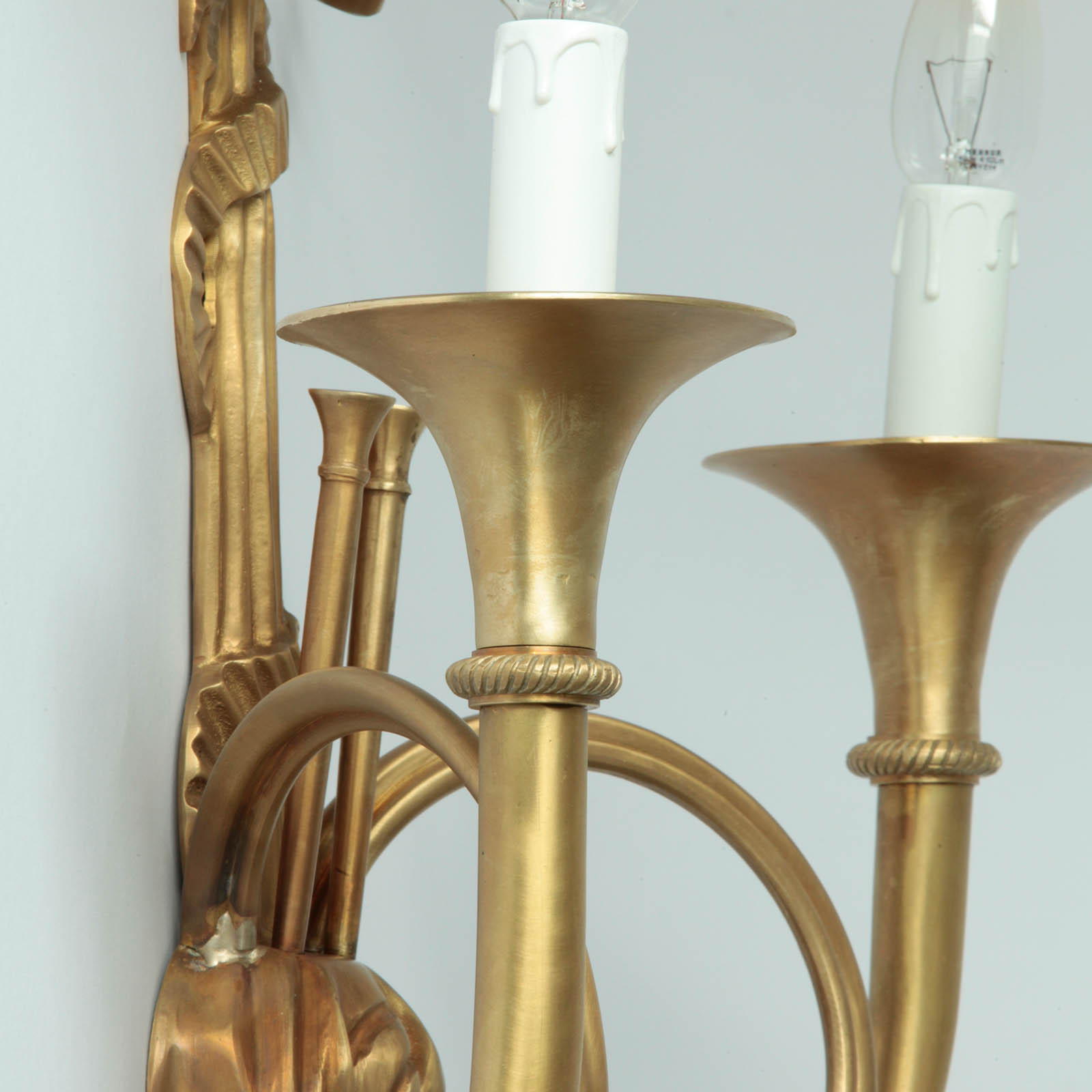 Neo-klassizistische Kerzen-Wandleuchte aus Bronzeguss A508, Bild 3