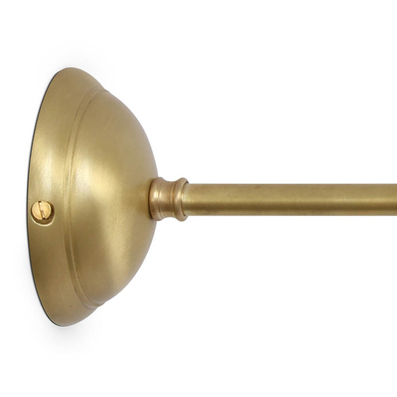 Bild 16: Messing satiniert Wandleuchte mit Gelenk und großem, prismatischem Glas: Messing satiniert