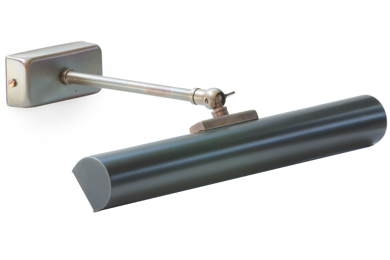 RENOIR Französische Bilderleuchten Modell 3 mit 32 cm Breite, Ausführung in Zink patiniert/Messing geätzt