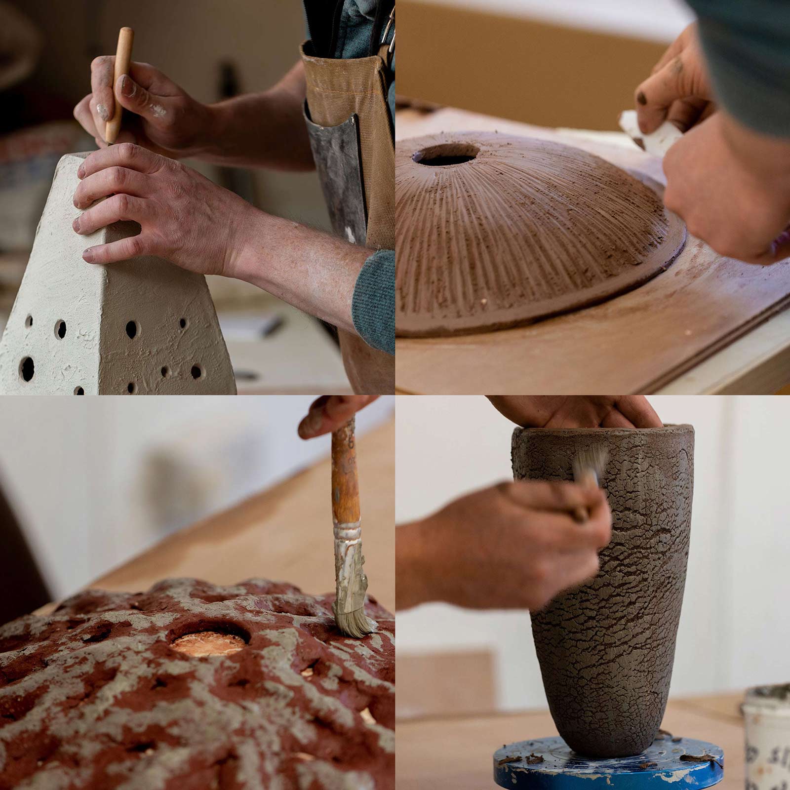 Bild 7: Jeder Keramik-Schirm wird als Unikat von Hand bearbeitet und ggf. bemalt Keramik-Pendelleuchte mit marmoriertem Schirm: Jeder Keramik-Schirm wird als Unikat von Hand bearbeitet und ggf. bemalt