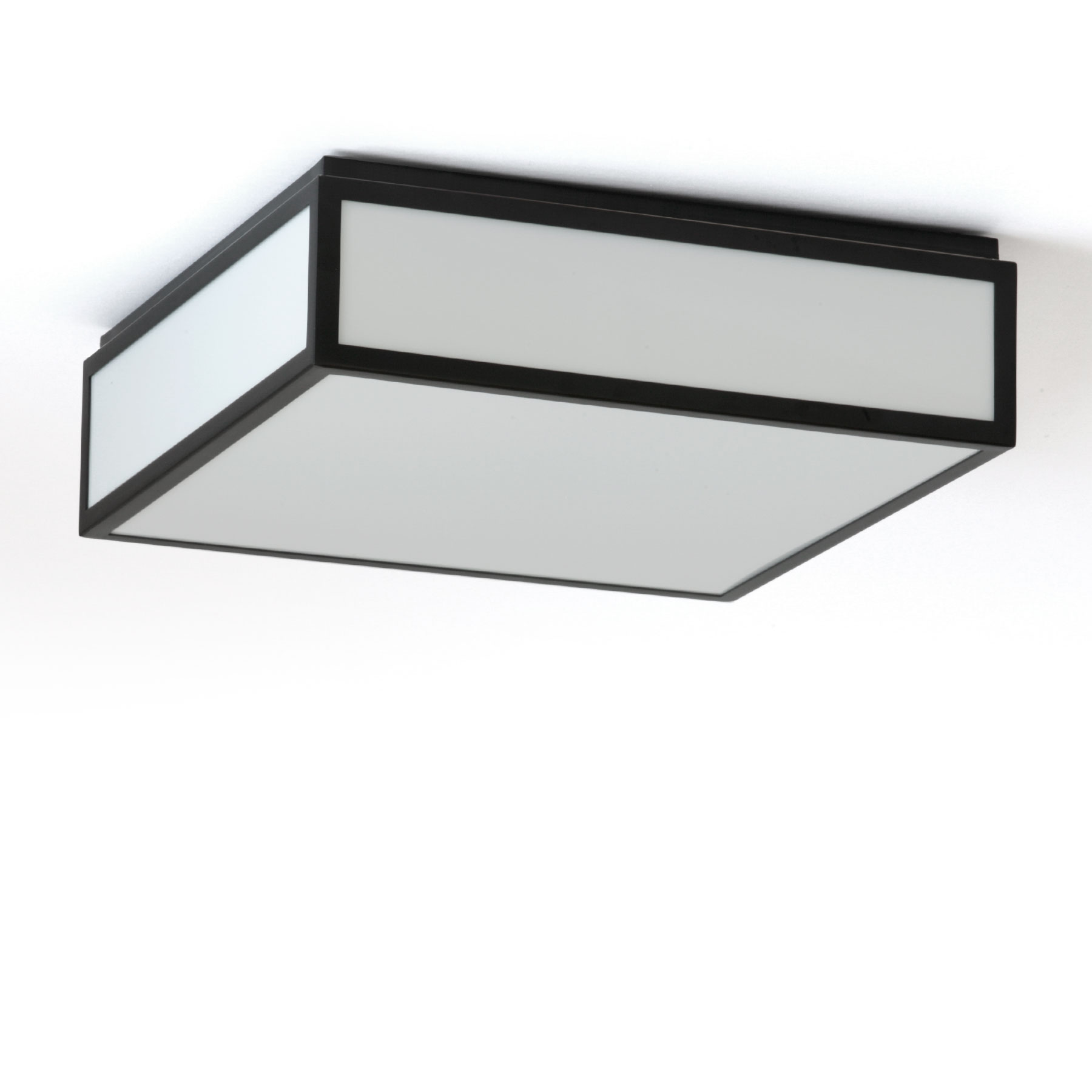 Quadratische LED-Deckenleuchte schwarz-weiß, auch für Badezimmer, 30 cm Quadratische LED-Deckenleuchte schwarz-weiß, auch für Badezimmer, 30 cm