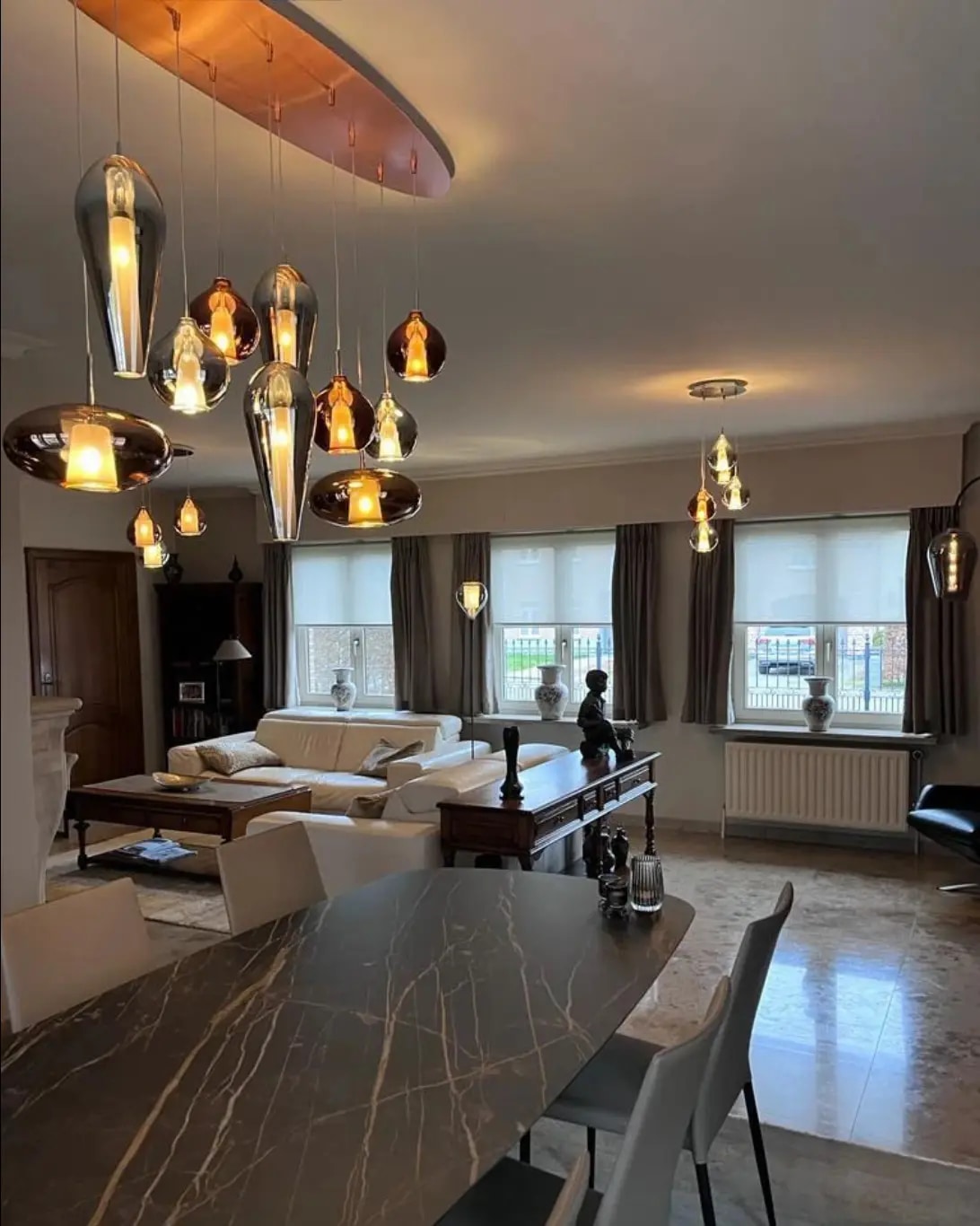 Reflexion in Gold oder Chrom: Glas-Hängeleuchte aus Frankreich, Fig. 11 Reflexion in Gold oder Chrom: Glas-Hängeleuchte aus Frankreich, Fig. 11