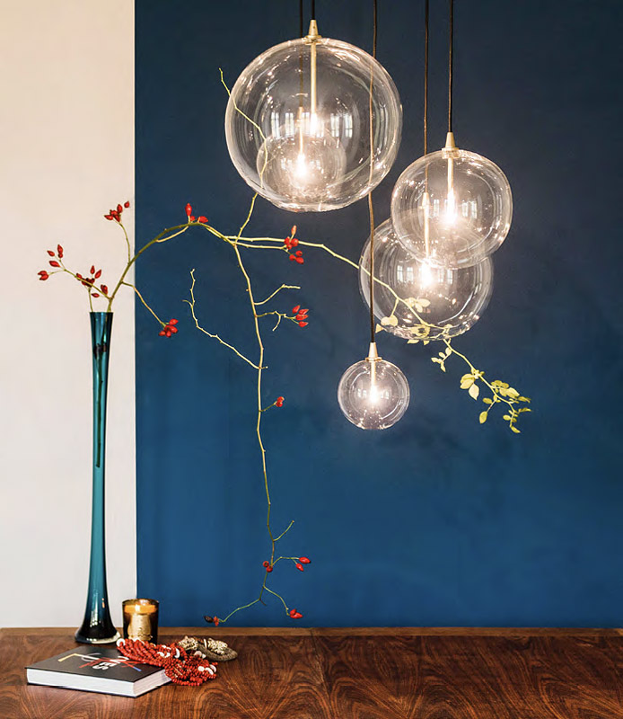 Elegante, moderne Glaskugel-Pendelleuchte (Borosilikatglas, Ø 15 bis 35 cm) – Casa Lumi