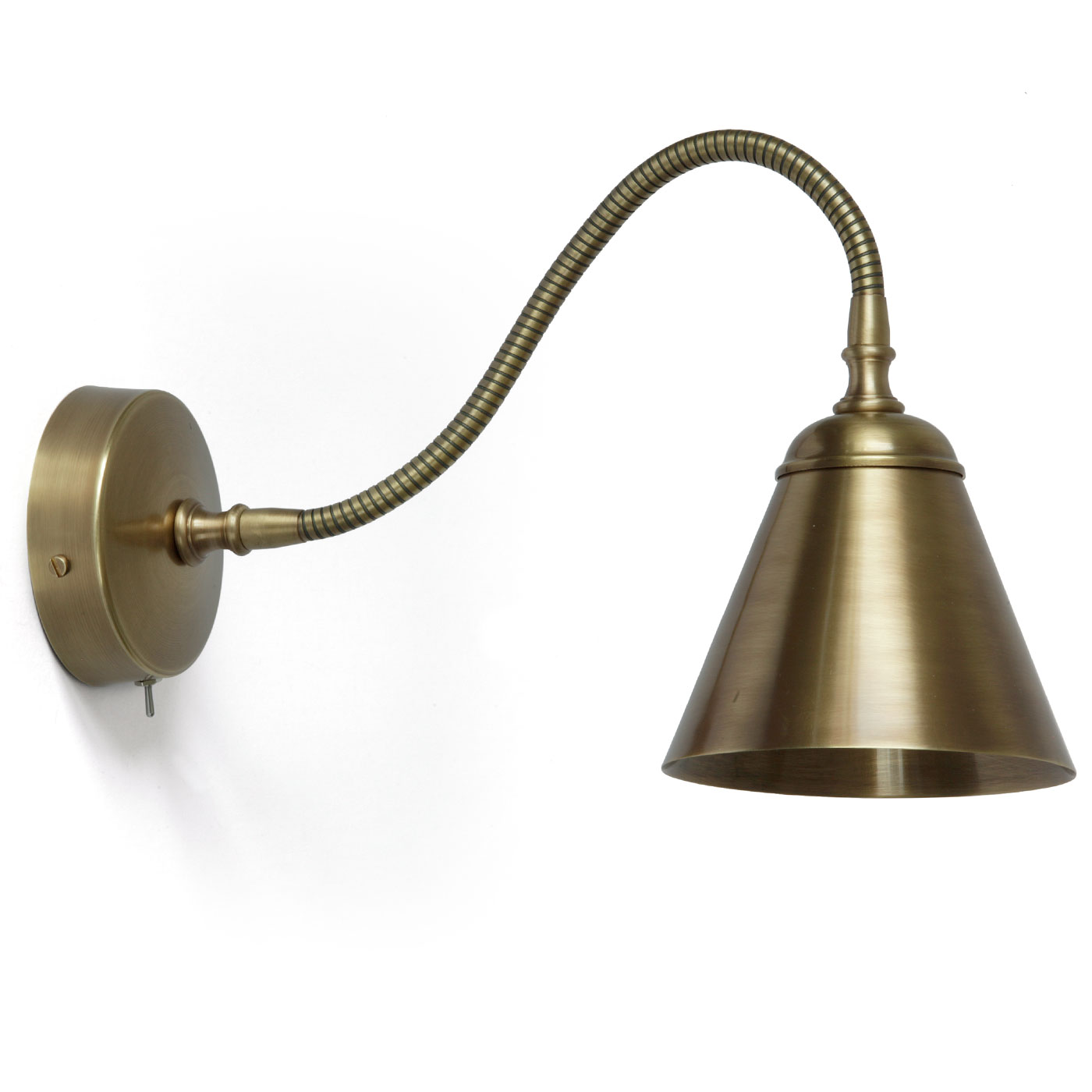 Elegant flexarm wall light made of brass Elegant flexarm wall light made of brass