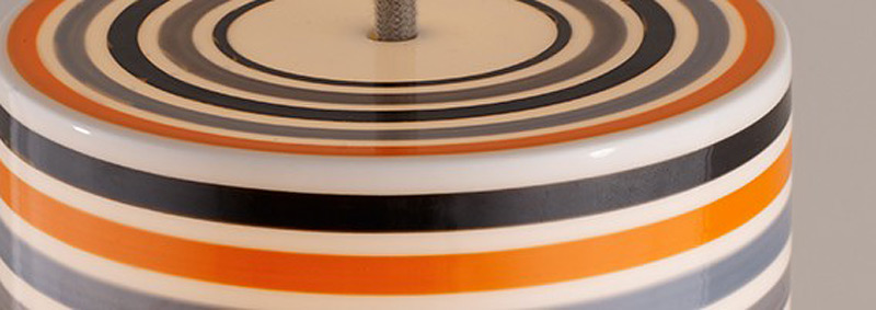 Gestreifte Pendellampe aus Porzellan MAY Size 2, blau oder orange, Bild 5 Gestreifte Pendellampe aus Porzellan MAY Size 2, blau oder orange, Bild 5