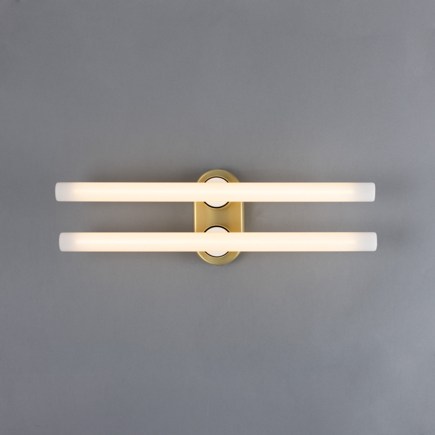 Double Brass Wall or Mirror Light: Messing satiniert, Modell 2