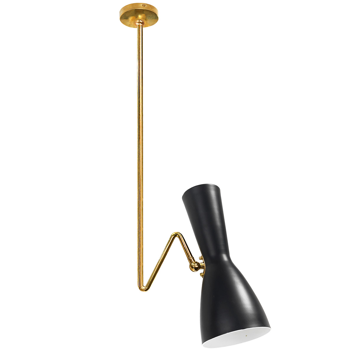 Mid Century Design-Deckenleuchte mit Messing-Aufhängung Mid Century Design-Deckenleuchte mit Messing-Aufhängung