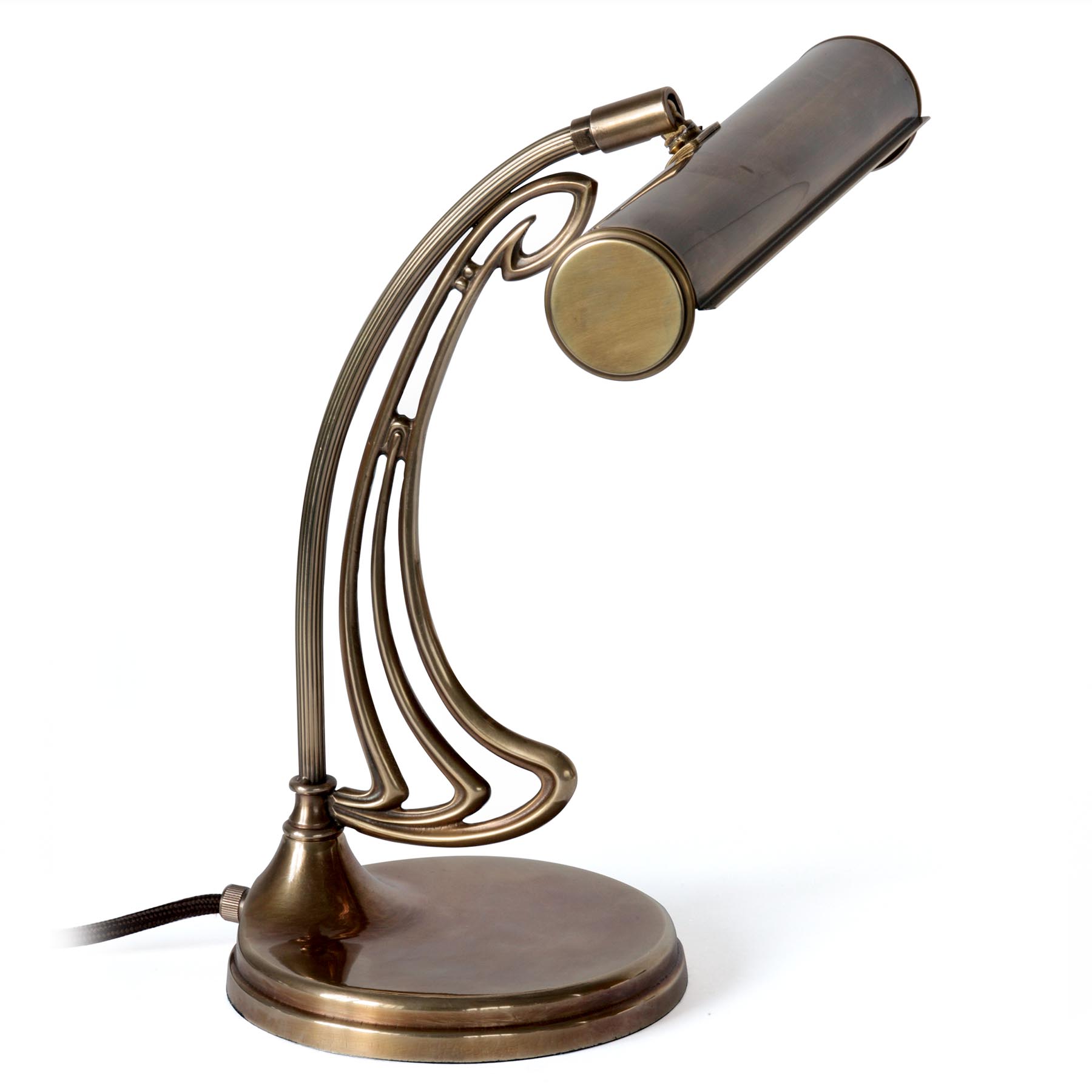 Solid Art Nouveau Piano Lamp With Embellished Arm Solid Art Nouveau Piano Lamp With Embellished Arm