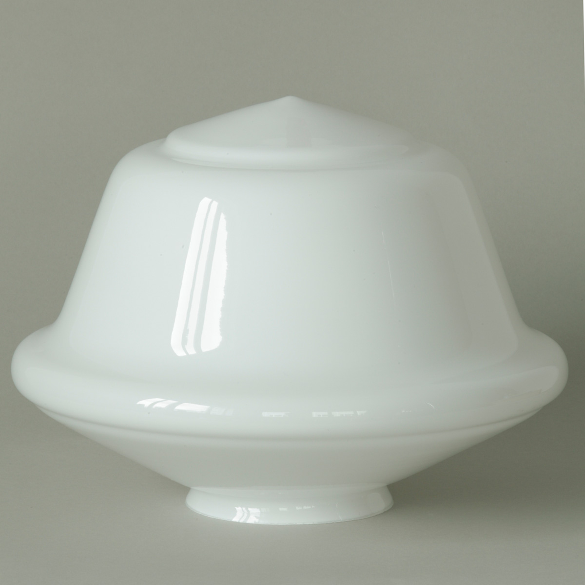 Messing-Deckenlampe mit weißem Art déco-Glas Ø 22 cm: Art-déco-Opalglas