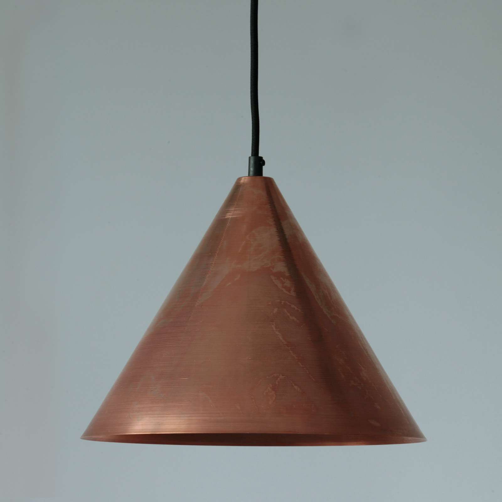 ZWICKAU Kupfer-Hängeleuchte mit Kegelschirm, Ø 20–40 cm: 300 mm Durchmesser, Kupfer roh