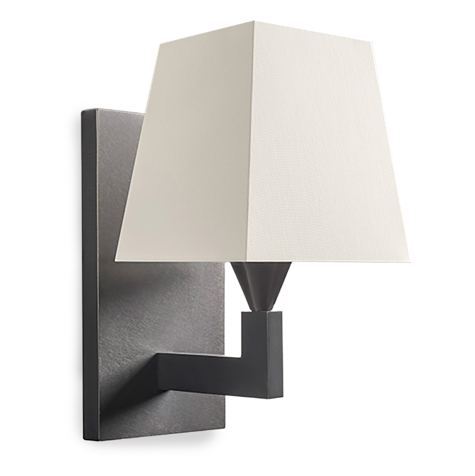 Kleine Wandleuchte mit Messingsockel und Textilschirm AL002