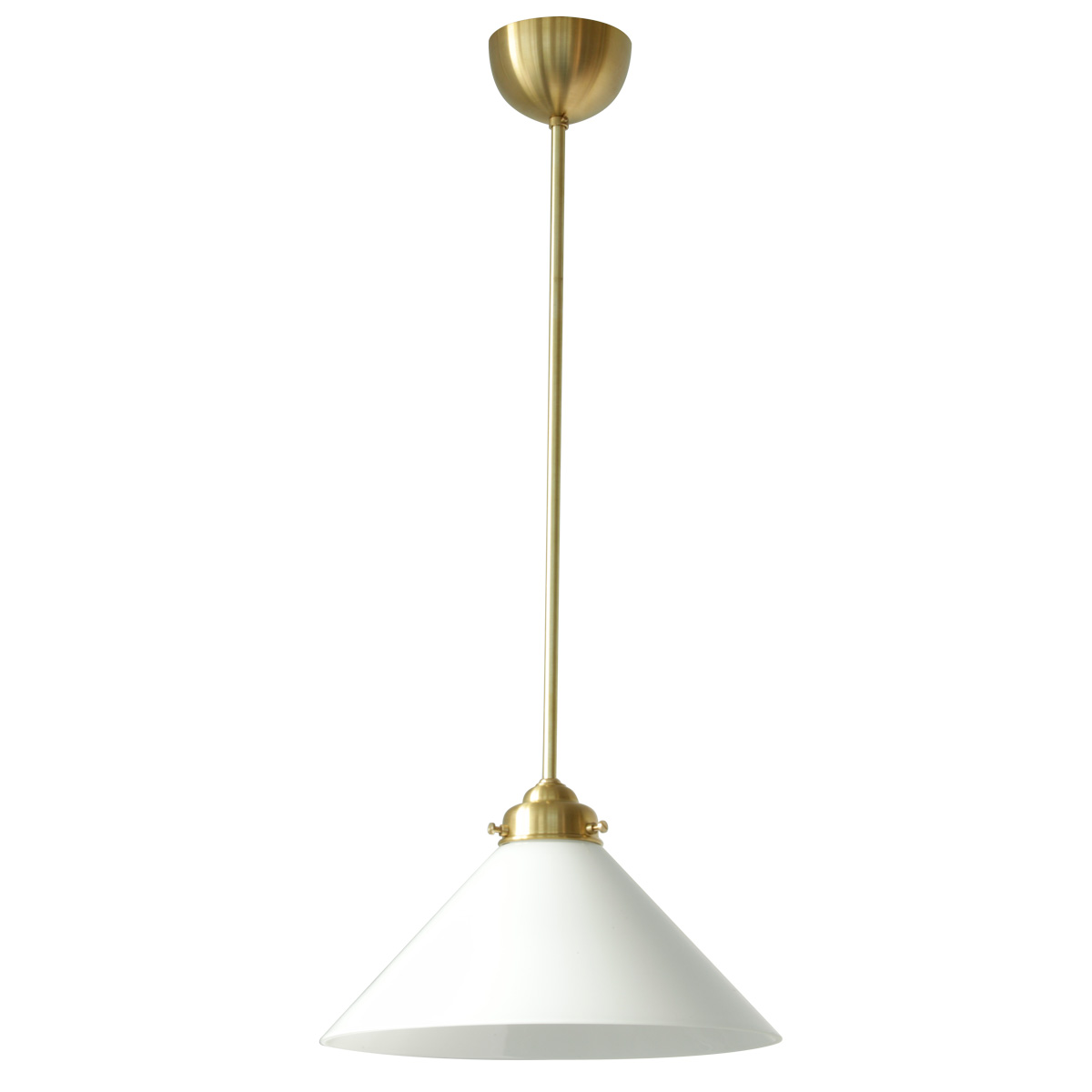 Stab-Pendelleuchte mit weißem Schusterglas Stab-Pendelleuchte mit weißem Schusterglas