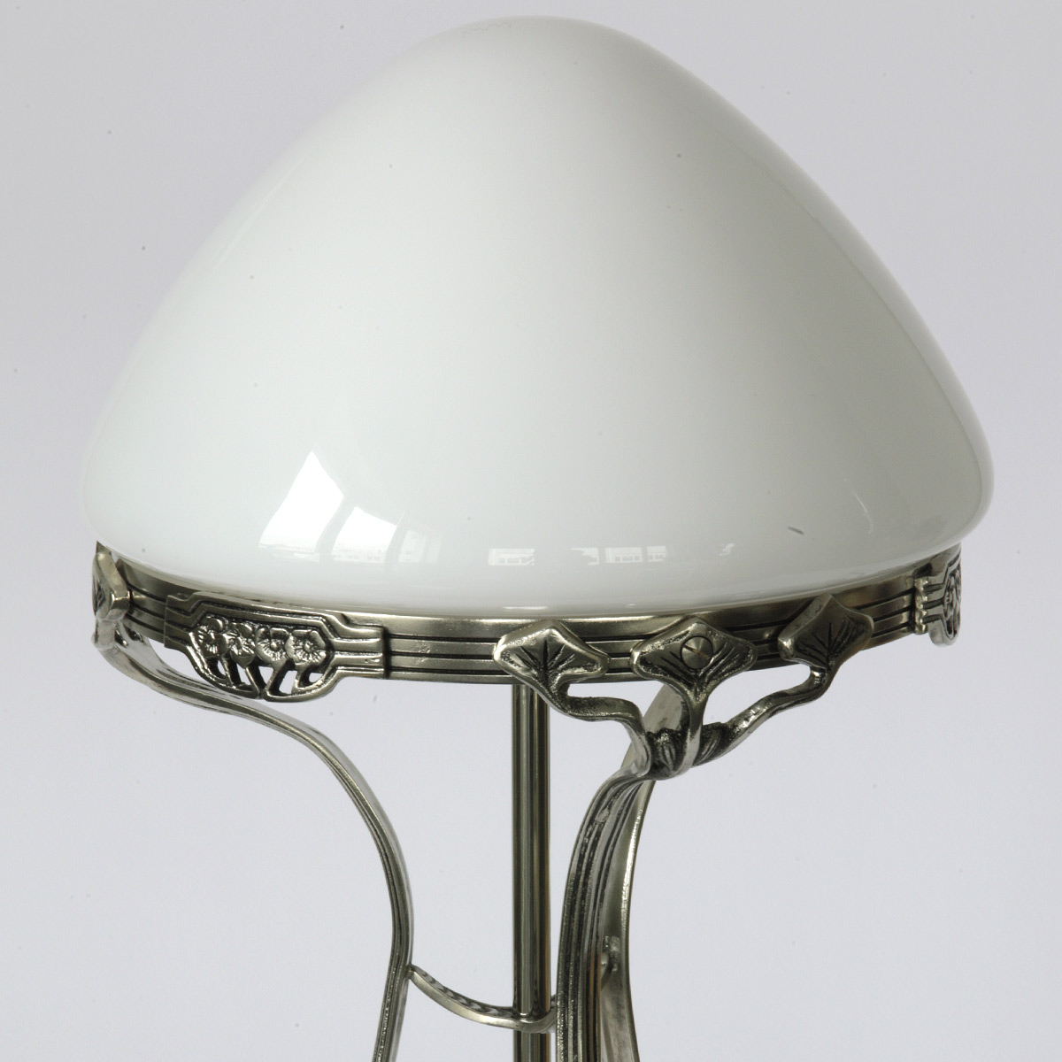 Art nouveau-Pilz-Tischleuchte mit Opalglas-Schirm, Bild 3