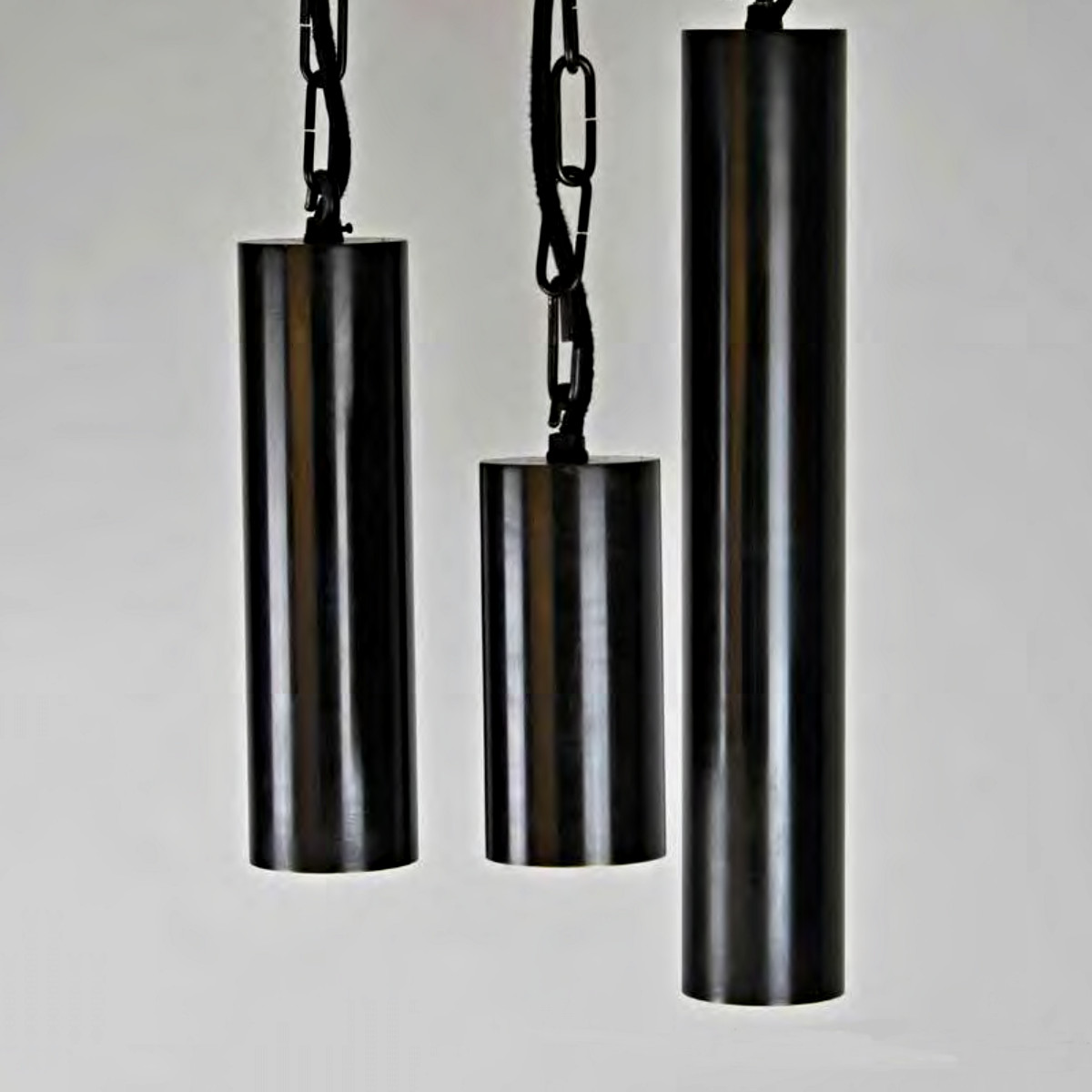 TUBE Röhren-Pendelleuchte aus Messing, Ø 7 cm: TUBE: Röhren-Pendelleuchte, Bronze dunkel, 15, 25 und 40 cm