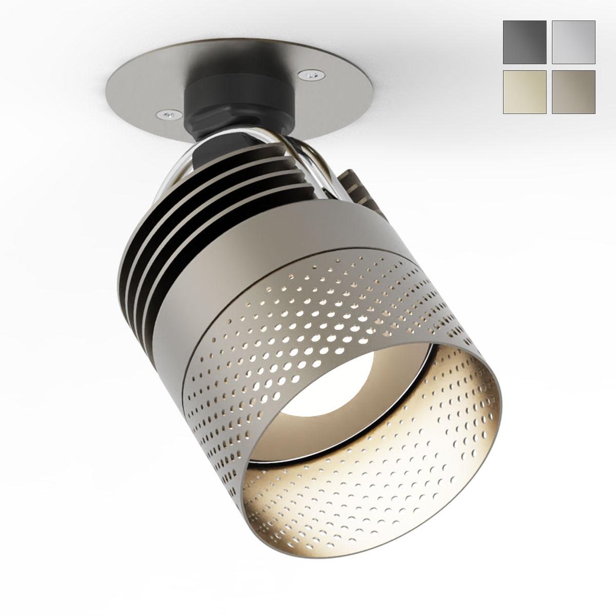 Bild 1: Deckenspot MOD Recessed: Raffiniertes Design, modulare Möglichkeiten (hier Bronze, mit Lochblende) MOD Recessed Deckenspot – Modulares Strahlersystem: Deckenspot MOD Recessed: Raffiniertes Design, modulare Möglichkeiten (hier Bronze, mit Lochblende)