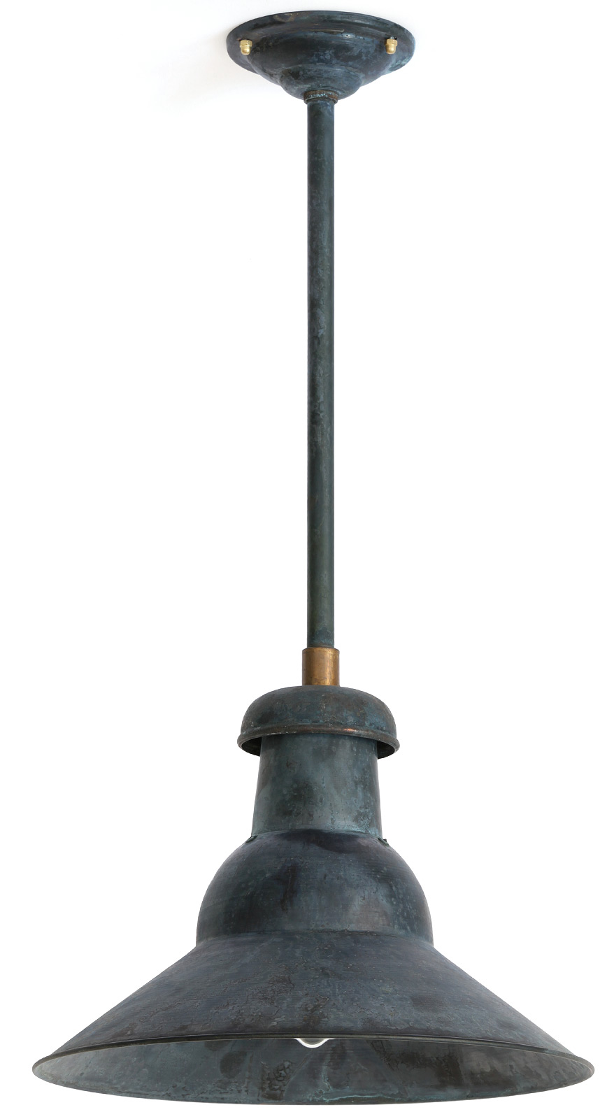 Frühes 20. Jahrhundert: Industriestil-Stab-Pendelleuchte: Authentic 20th century industrial style pendant lamp by Bolich (overall height 60 cm)
