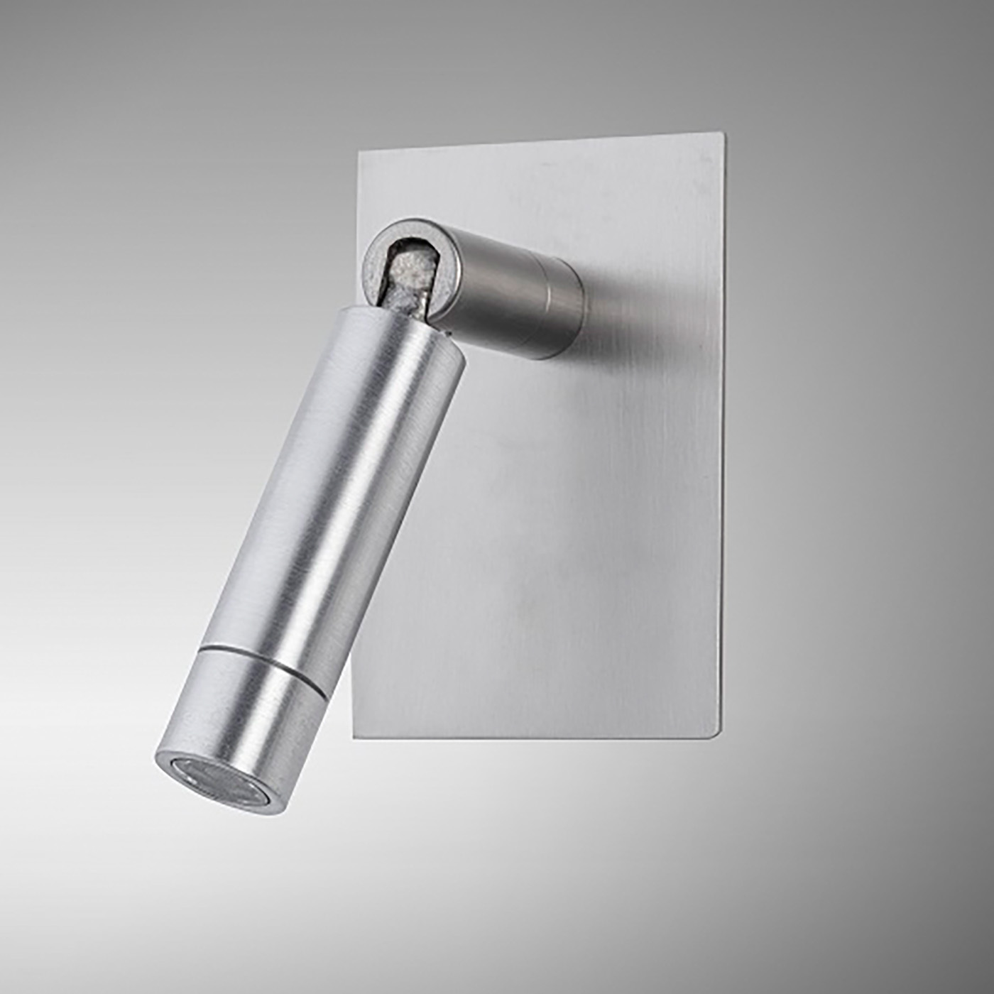 LED-Gelenk-Spot aus Messing zur Einbau-Montage AL45: Das Modell ohne Schalter in Nickel matt satiniert.