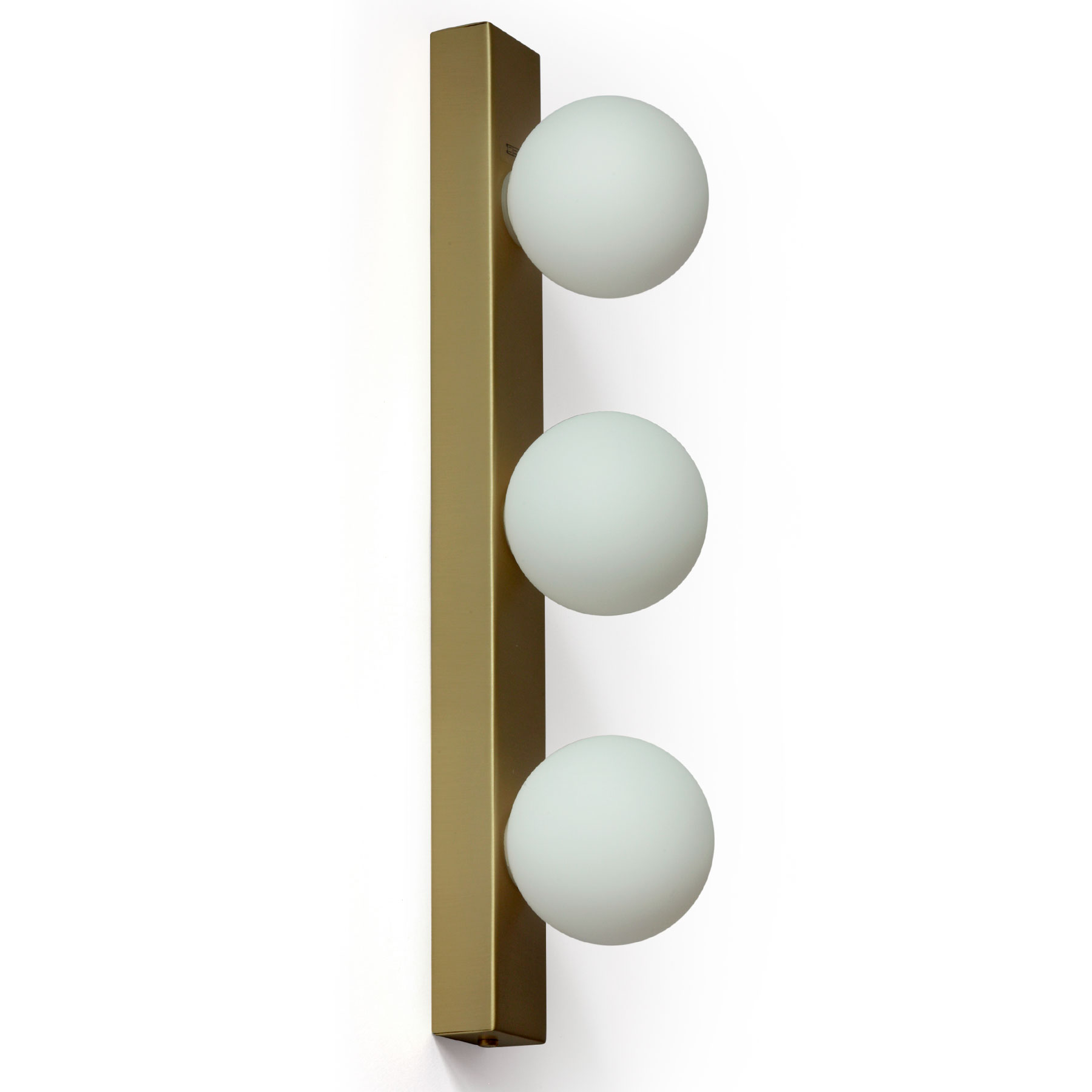 Bathroom wall light with three opal glass globes, IP44 Bathroom wall light with three opal glass globes, IP44