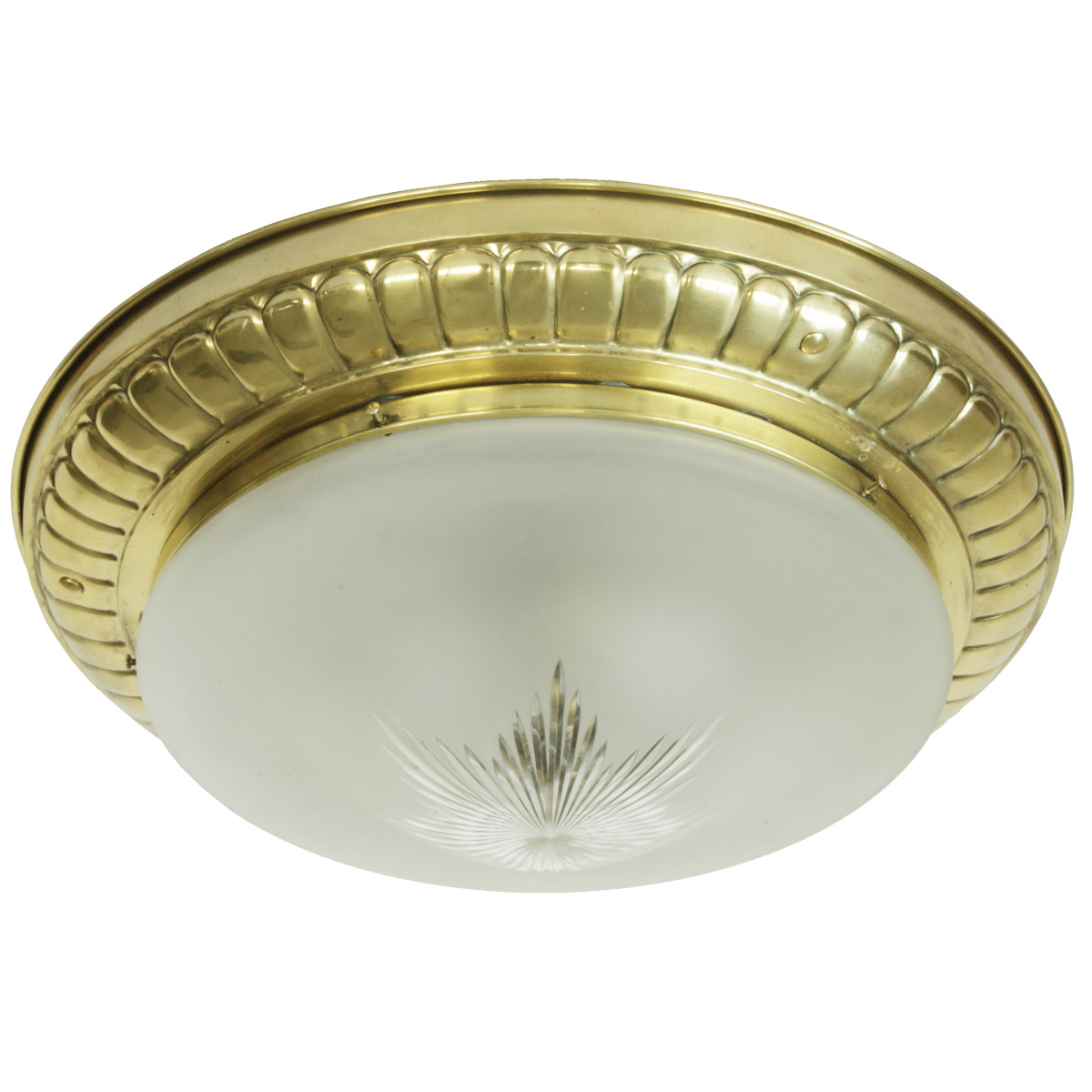 Wiener Jugendstil-Deckenleuchte aus Messing, um 1900 – VERKAUFT
