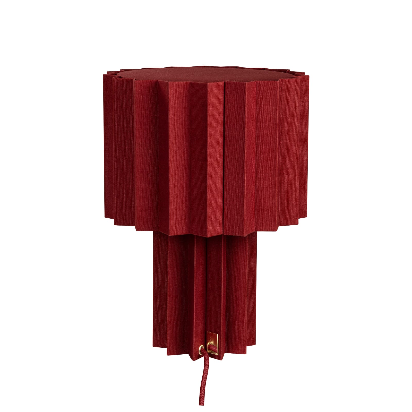 Table Light PLISSÉ Made from Pleated Textile: Modell in Rot