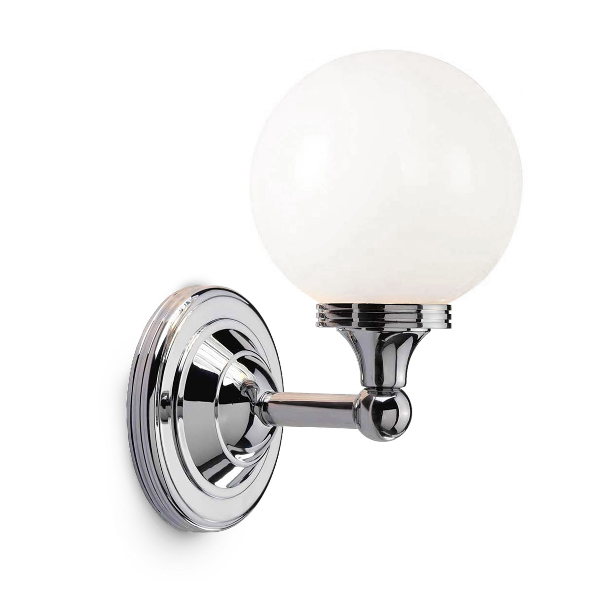 Brass Bathroom Wall Light with a Small Glass Globe