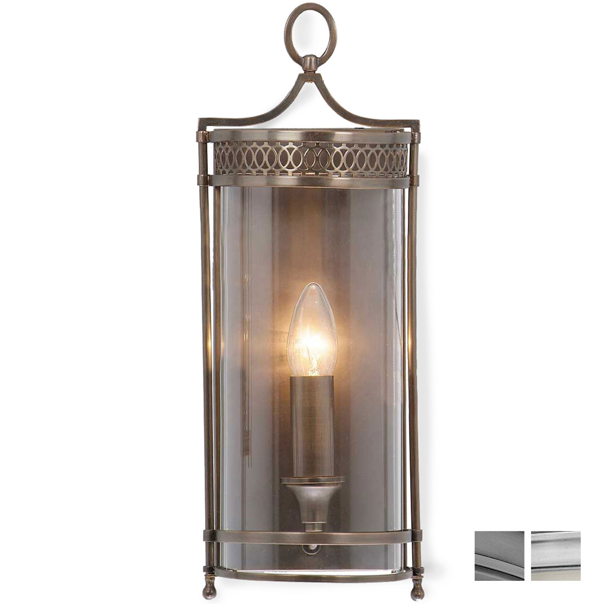 Half-Round Glazed Georgian Wall Sconce Lantern