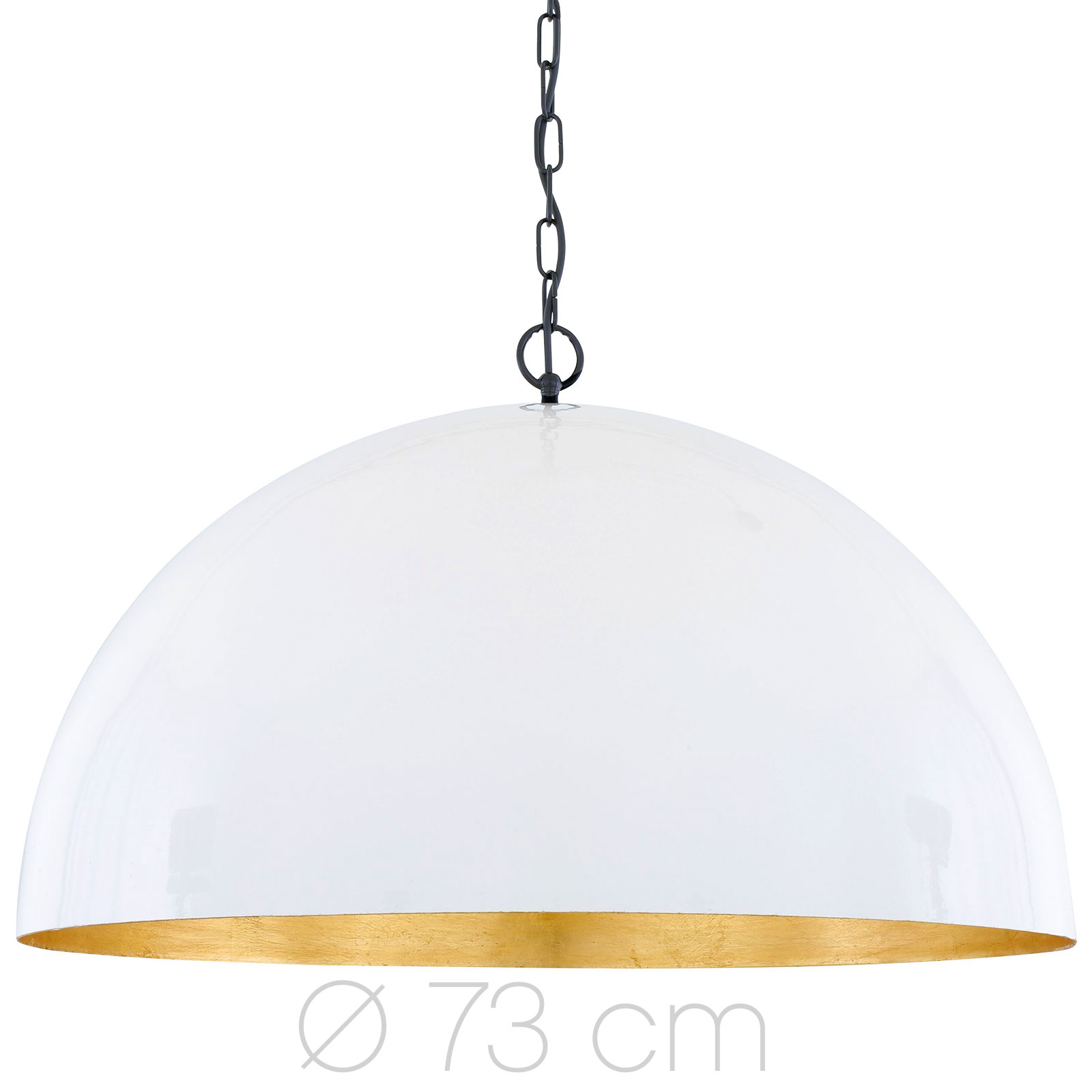 Große Halbkugel-Hängelampe mit Blattgold-Innenseite, Ø 73 cm Große Halbkugel-Hängelampe mit Blattgold-Innenseite, Ø 73 cm
