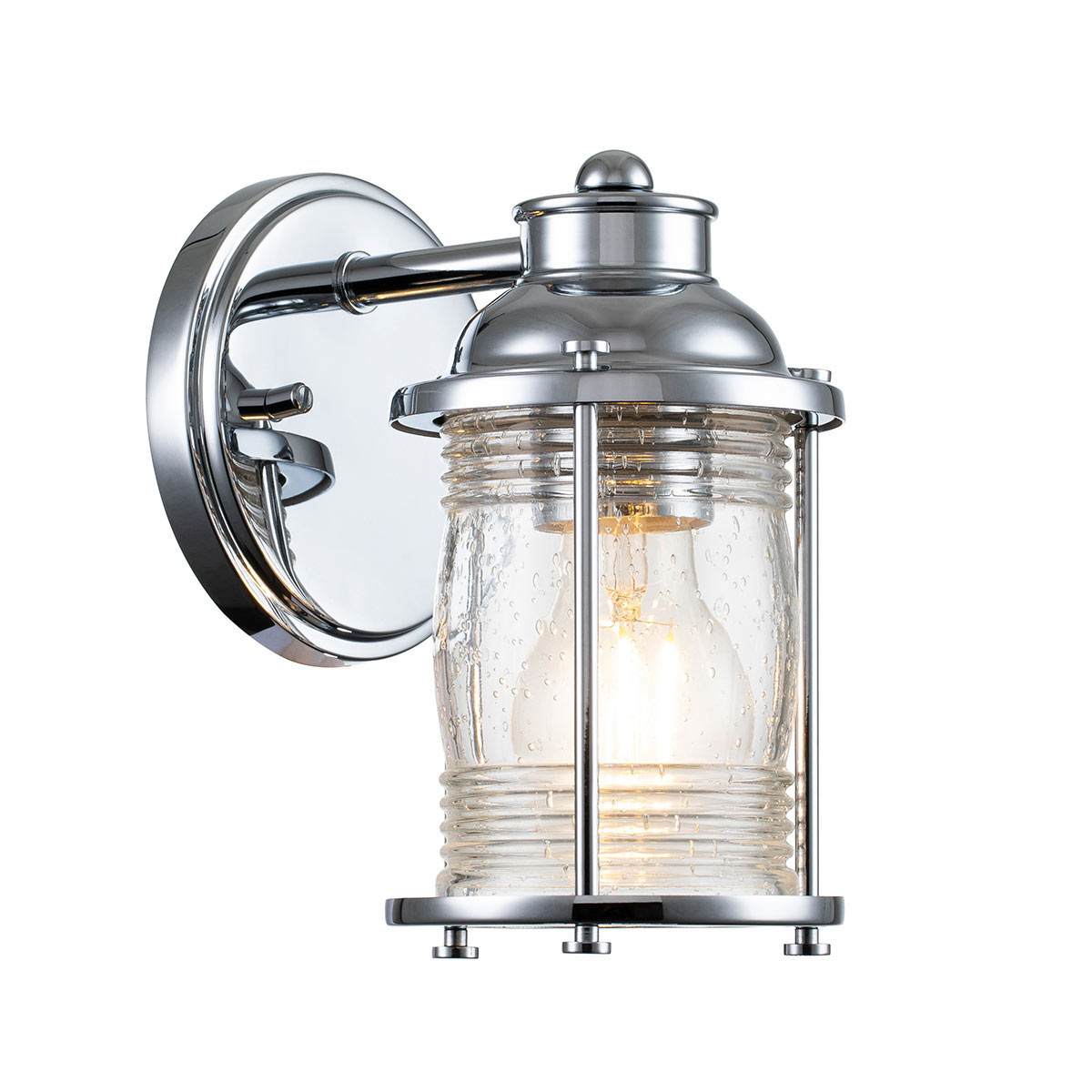Nautical-Style Bathroom Wall Lamp Chrome Finish